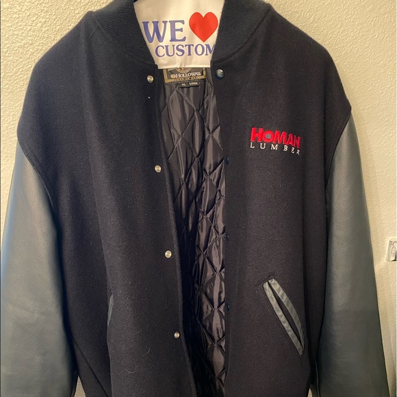 Homan lumber letterman style jacket